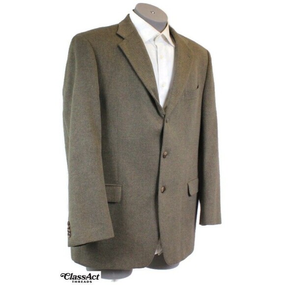 Joseph Abboud Men's Camel Hair 3 Button Green Blazer Sport Coat Blazer 44R - Picture 1 of 8